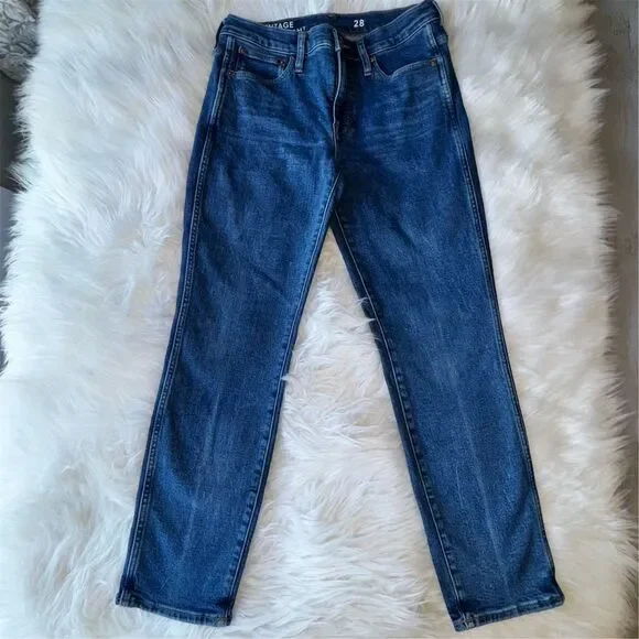 J.Crew Women's Vintage Slim Straight Blue Jeans Size 28 Re-Imagined Denim - Picture 2 of 11